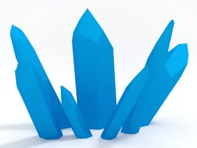 Crystals group of Free low-poly 3D model