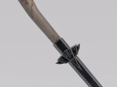 Dragon Bone Two Handed Mace from Skyrim Low-poly 3D model