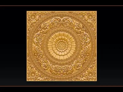 3D Modeling and CNC carving of a Wood Headboard 3D print model