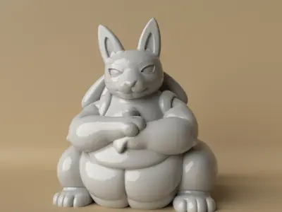 Chubby Lucario 3D  The Adorable Aura Guardian 3D print model