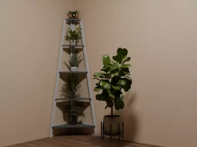 Basic Corner Plant Stand Free low-poly 3D model