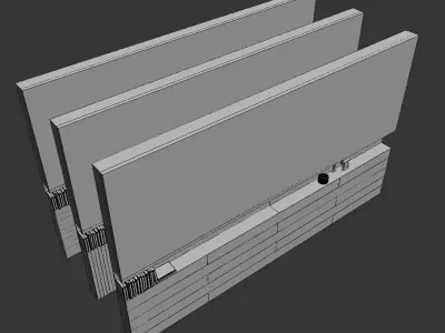 Decorative wall panel set 50 3D model