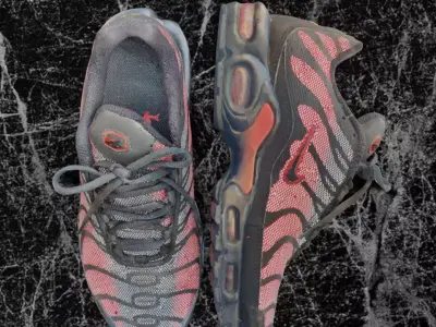 NIKE AIRMAX PLUS BLACK REFLECTIVE 3D SHOES Low-poly 3D model