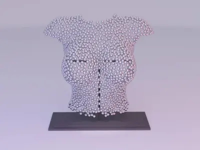 Woman bust metal art 3D model