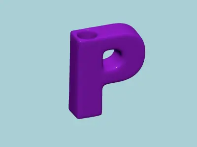 Vase P - Alphabet Vases Collection Letters - STL Printable 3D print model