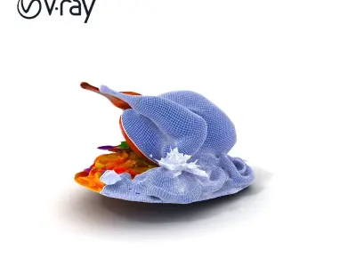 Gourmet Roasted Duck with Pasta Model Pack Low-poly 3D model