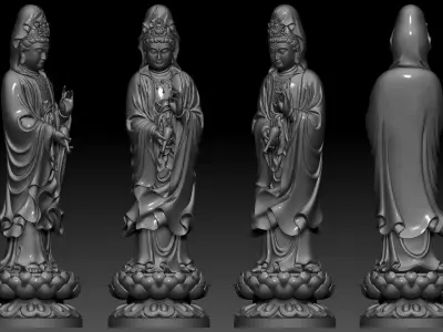 Bodhisattva Kwan Yin Pouring Out Vase of Nectar  3D print model