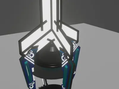 Sci-fi poles 3D model