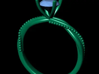 Women diamond engagement ring 3d render 3D print model purchase