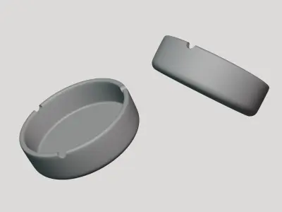 Basic Ashtray Plate - Geometry Only No Textures No Materials 3D model