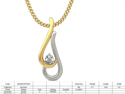 Solitaire Women Pendant 3dm STL OBJ FBX Renders Details 3D print model 44