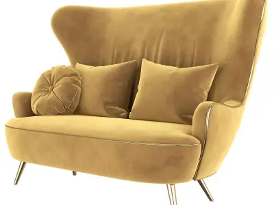 Wingback Tom Dixon Sofa Milia Shop premium 3d model Low-poly 3D model