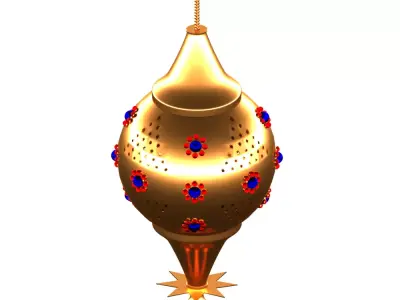 Chandelier golden ornament 3D model