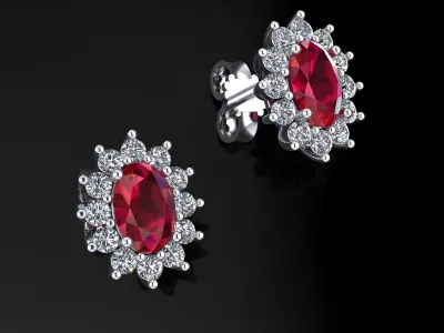 Oval Earrings 3D print model