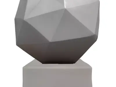 Faceted Concrete Geometric Decorative Object Low-poly 3D model