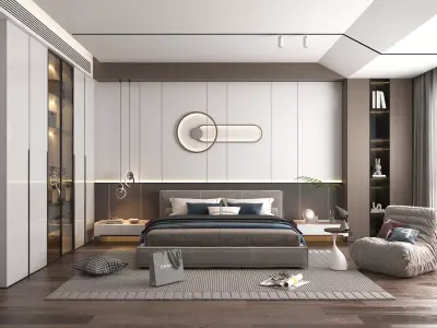 Modern Bedroom Scene 16 3D model