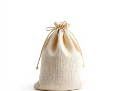 Drawstring Cotton Bag D Model Pack Low-poly 3D model