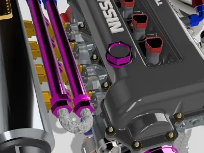 SR20 Engine x3 combos ITB Turbo Twin Turbo 3D print model