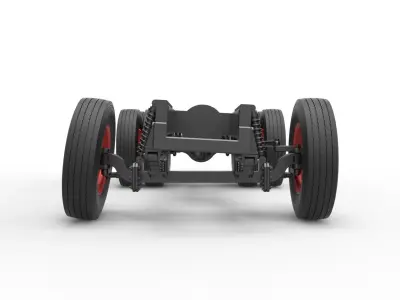 Chassis of Vintage GATR Racing Semi truck Scale 1 to 25 3D print model