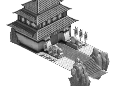 Game Mountain Architecture - Basilica 03 3D model