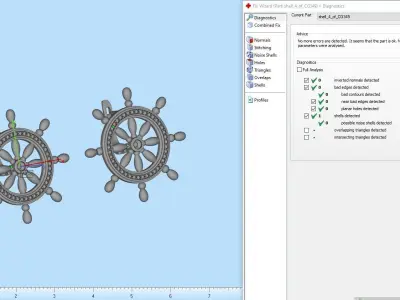 ships wheel earring model 348 3D print model