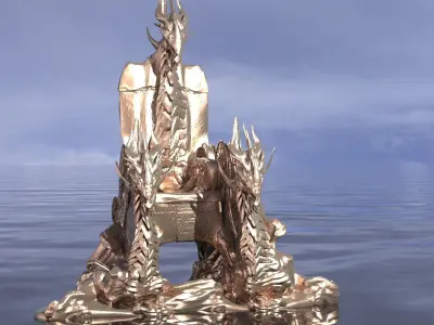 Ornate Dragon Throne  3D model