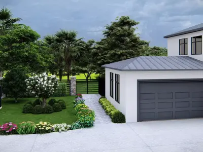 American House Traditional Residential Home 3D Model 3D model