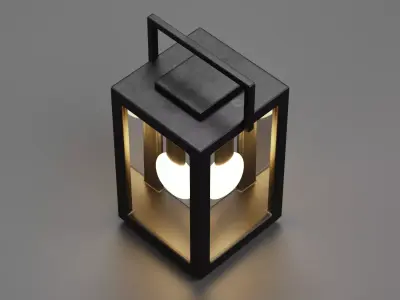 Lantern V1 - Modern Table Lamp Low-poly 3D model