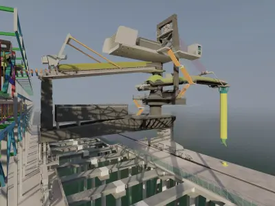 High Detail 3D Ship Loader Tripper Car Model  Industrial Port 3D model