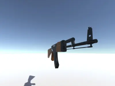 Realistic AK-47 Game ready ak - rifle in sky 3D model