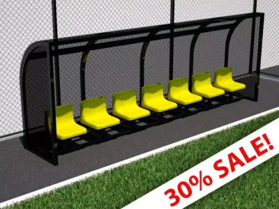 Stadium seating sub bench Low-poly 3D model