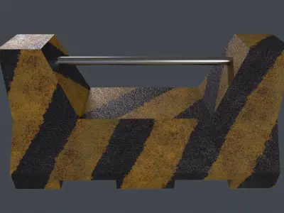 concrete barrier Low-poly 3D model