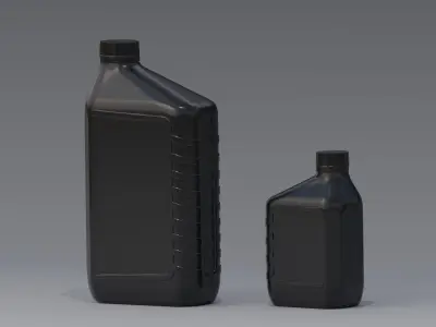 Small and Big Motor Oil Bottles 3D model