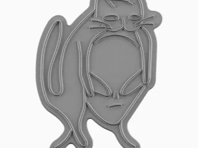 Alien Cat Neon Sign 3D model
