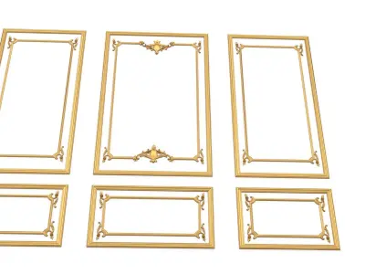 Plaster decorative frame  017 3D model