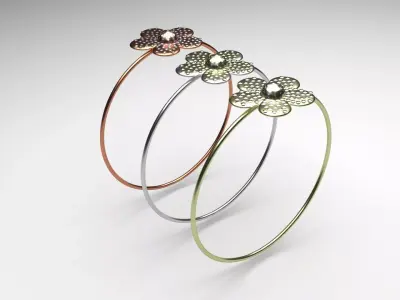 Flower Bracelet 3D print model