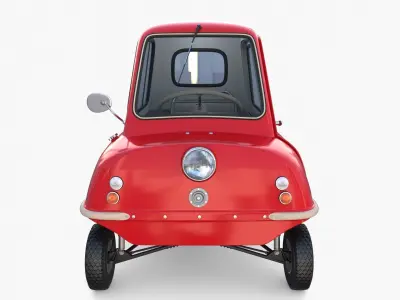 Peel P50 Red with interior and chassis 3D model