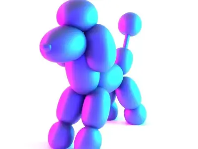 Royal Poodle Balloon Decoration Props Second Life toy 3D print model