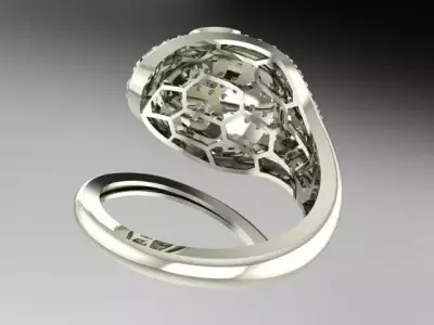 Snake jewelry ring 3D print model 3D print model