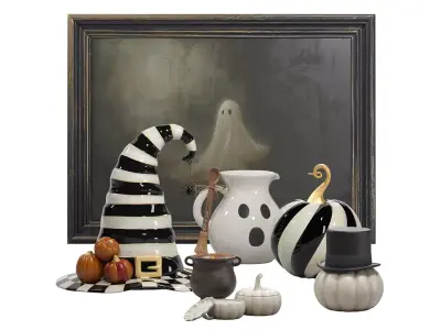 Halloween interior decoration set 01 3D model
