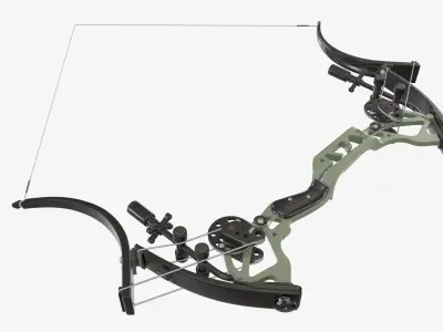 Drawn lever action compound bow 3D model