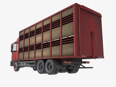 cattle truck Low-poly 3D model