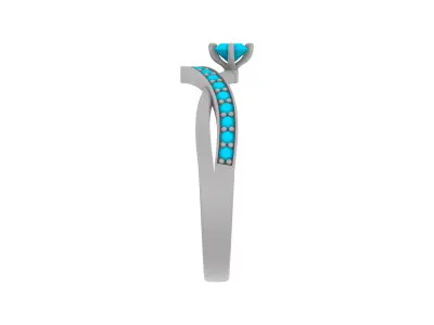 Wedding Bridal Ring With Round Cut 3D print model