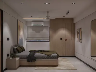 master  Bedroom 3D Model  Minimalist Interior Scene 3D model