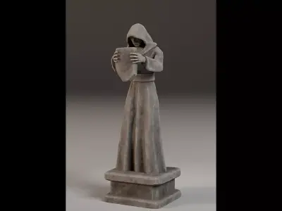 Robed Statue Low-poly 3D model