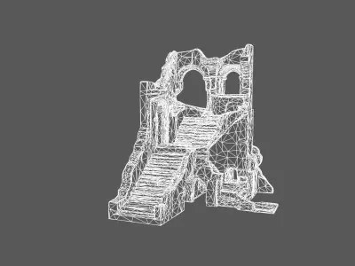 Ancient Stone Ruins with Arched Stairways   3D model