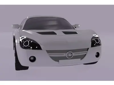 Automobile sports car Low-poly 3D model