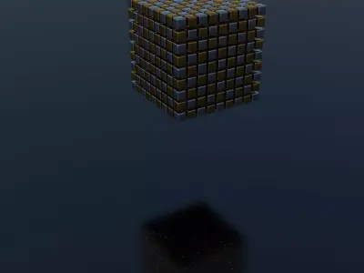 Falling Cubes Low-poly 3D model