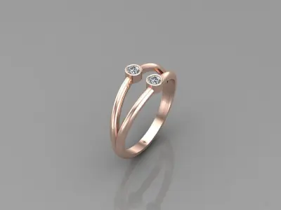 Solitaire Ring Version 1 R55 3D model