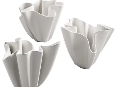 368 decorative vases and pots 06 deformed folded relief vase 05 3D model